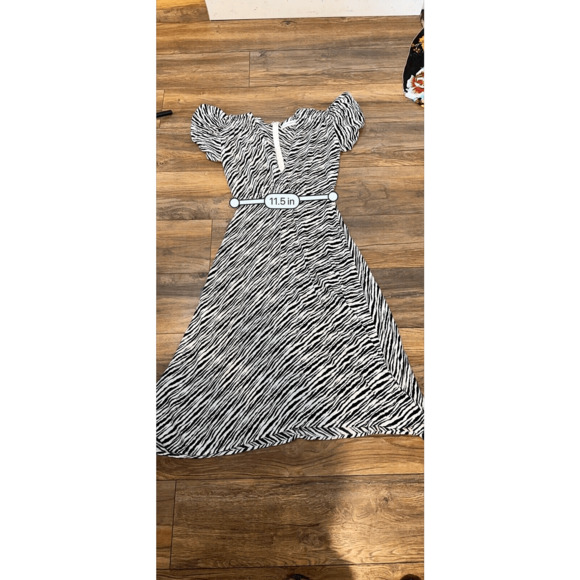 Faithfull The Brand Marie Louise Midi Dress Blance Zebra Animal Print Size US 2 - Picture 7 of 16